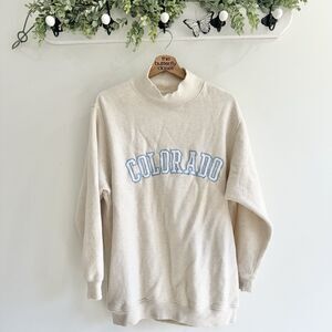 Aerie Colorado The Sweat Everyday Cozy Mock Neck Sweatshirt XS oversized